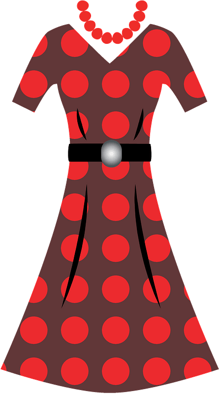 Black with Red Polka Dots - One Piece Dress