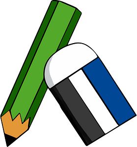Green Pencil and Eraser