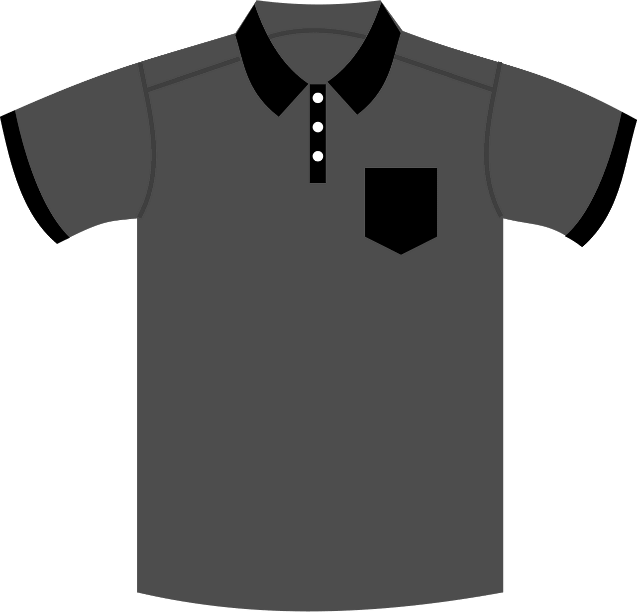 Polo Shirt Black and White Free vector clipart images on creazilla