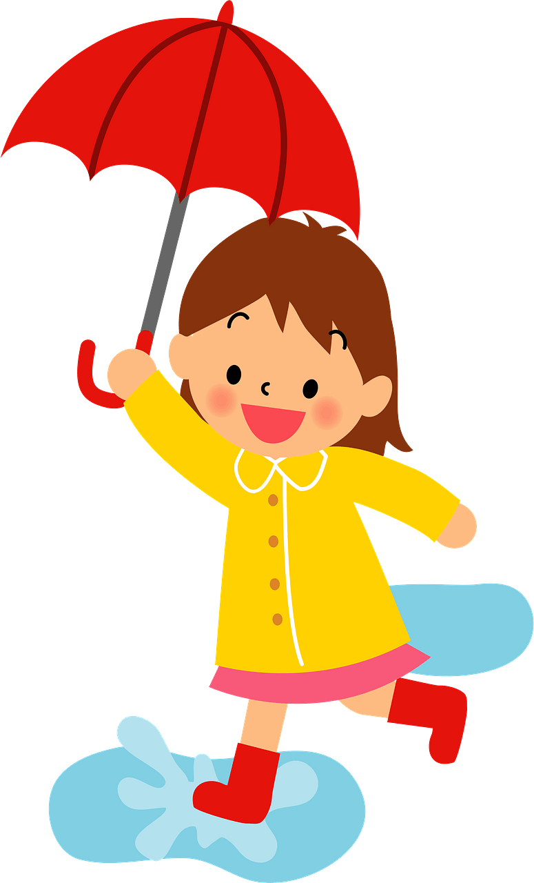 Girl Holding an Umbrella in the Rain