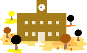 School Building in the Autumn