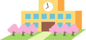 School Building in the Spring