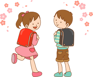 Schoolboy and Schoolgirl