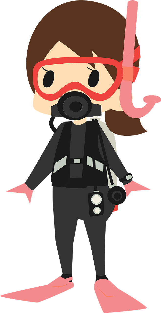 Woman is Scuba Diving 