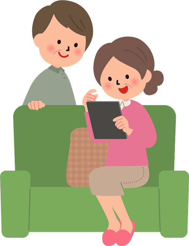 Old Couple Using Tablet
