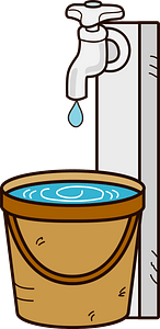 Tap Water Supply Dripping into a Bucket