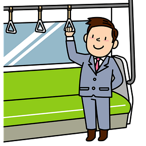Businessman Riding Train 
