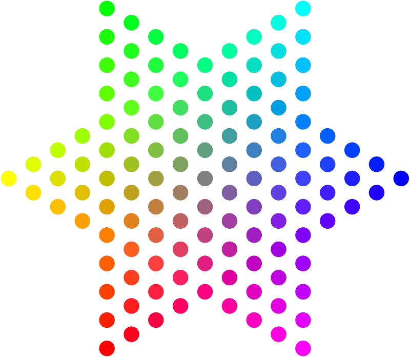 Color Dots Hexagram