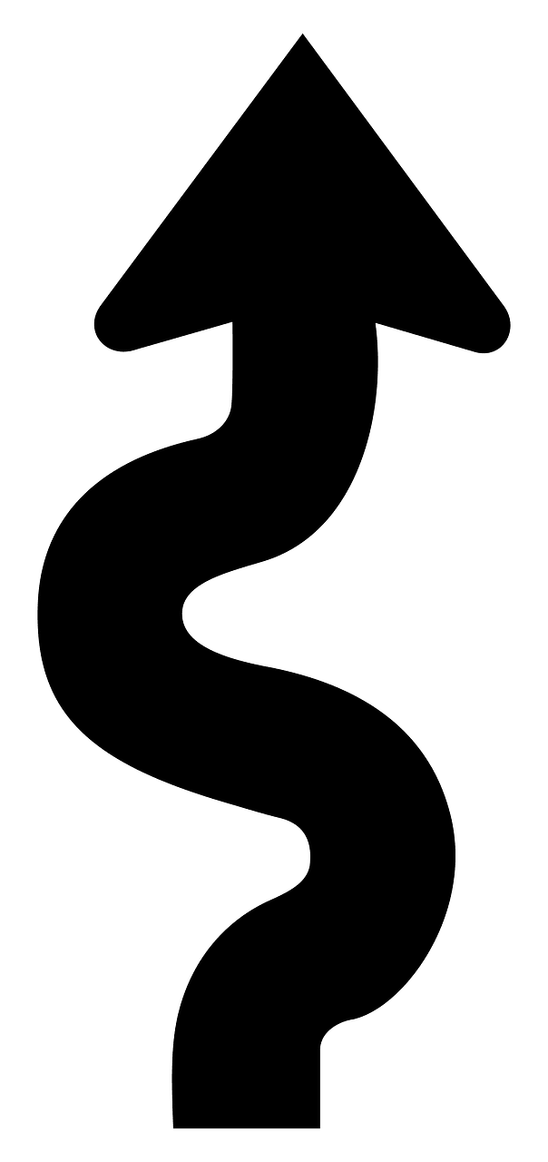 Squiggly Road Sign Arrow