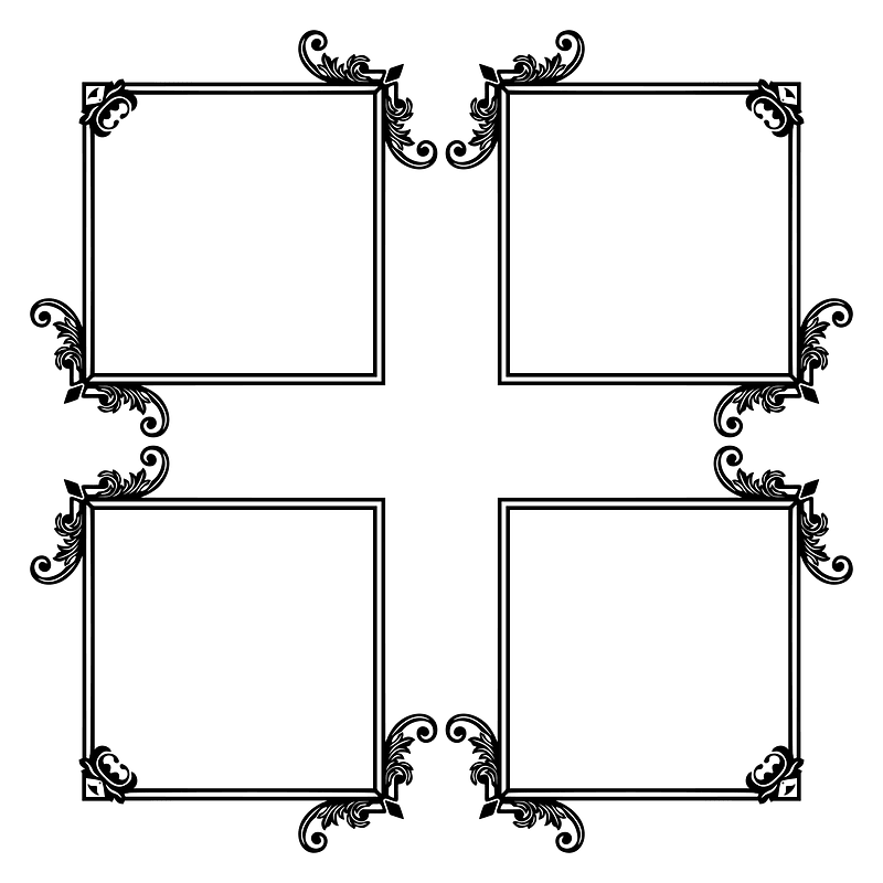 Decorative Ornamental Flourish Frame Extrapolated 3