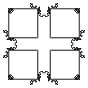 Decorative Ornamental Flourish Frame Extrapolated 3
