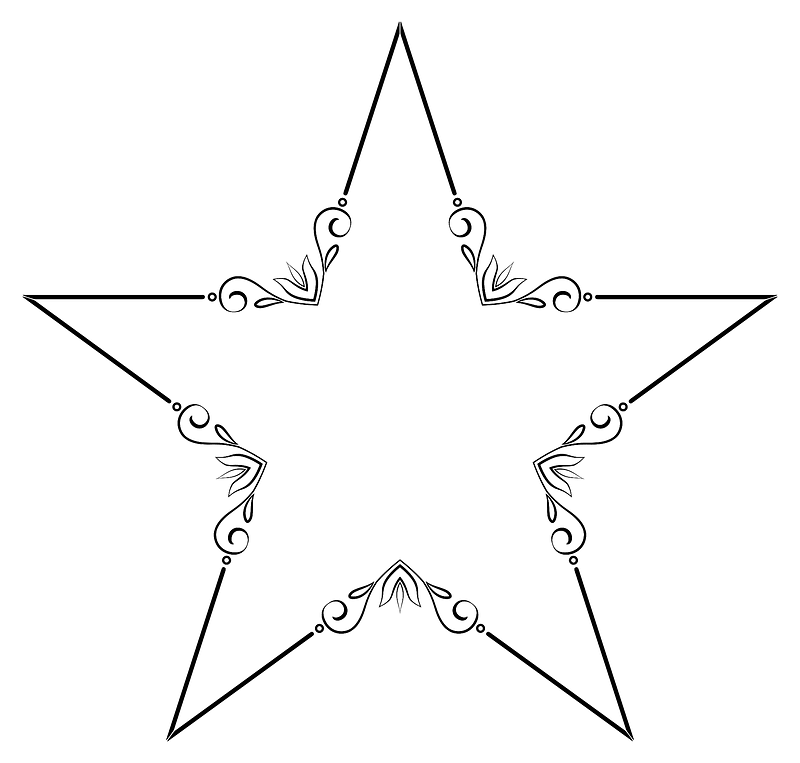 Elegant Flourish Frame Star