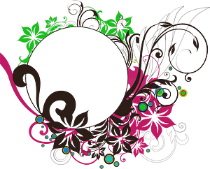 Floral Flourish round Frame