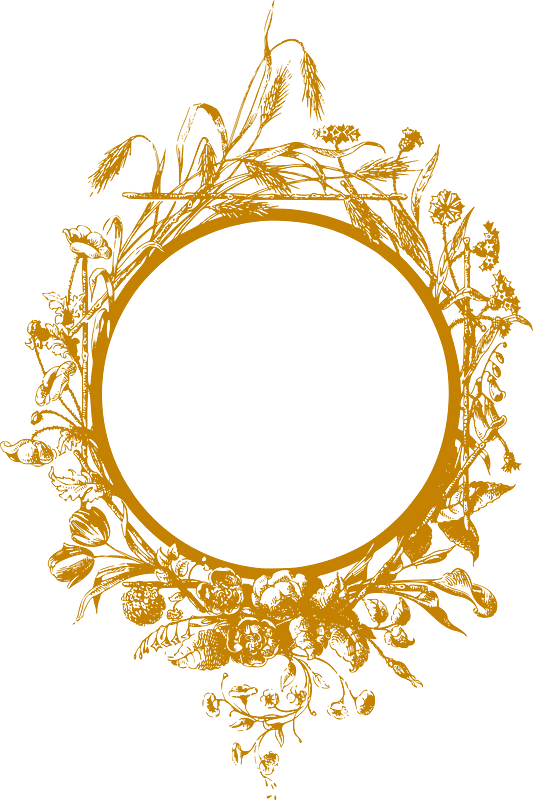 Flowery Frame Golden