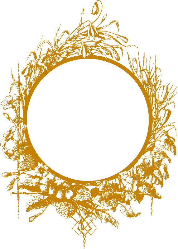 Flowery Frame Golden
