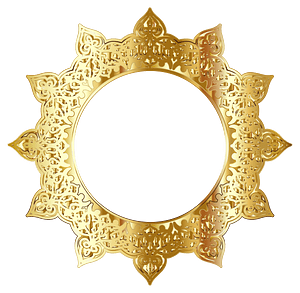 Gold Decorative Ornamental round Frame