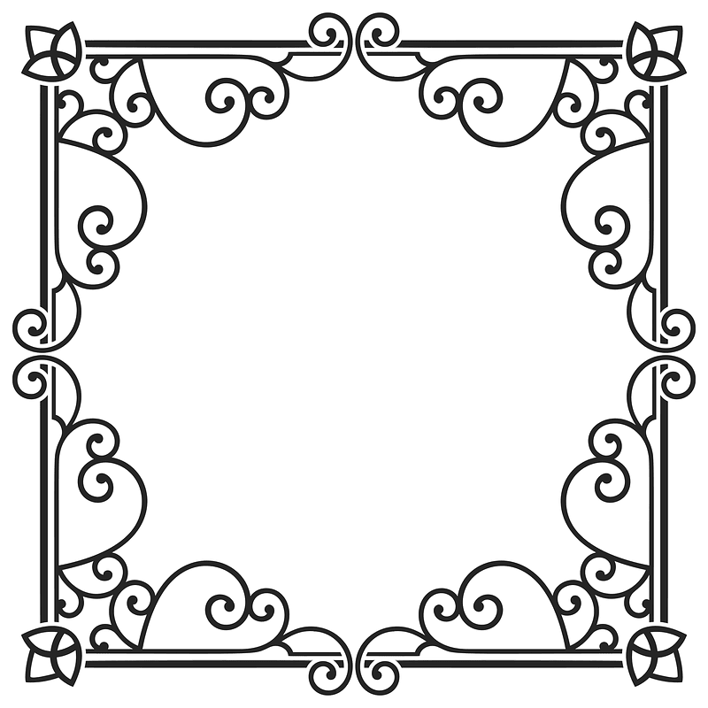 Ornamental Line Art Frame