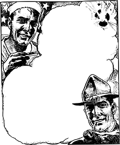 Two fighting men frame