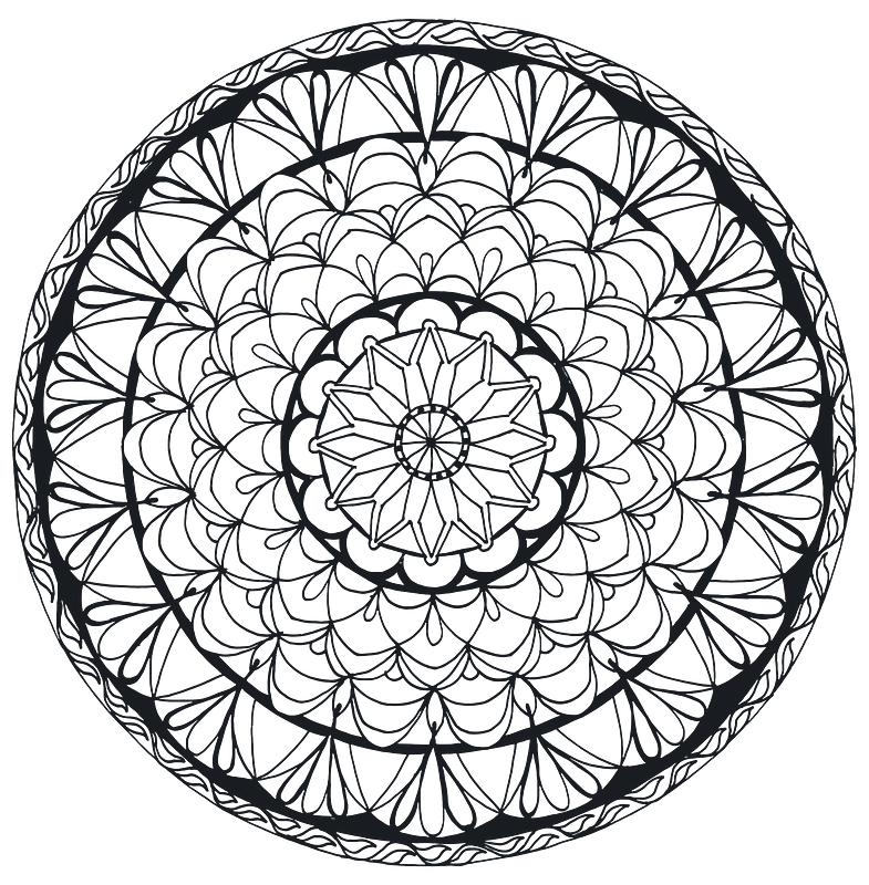 Hand Drawn Mandala 2 No Fills
