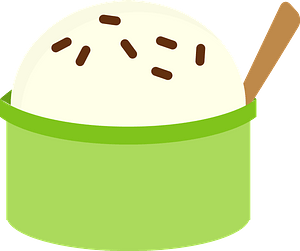 Vanilla Ice Cream in a Green Dish
