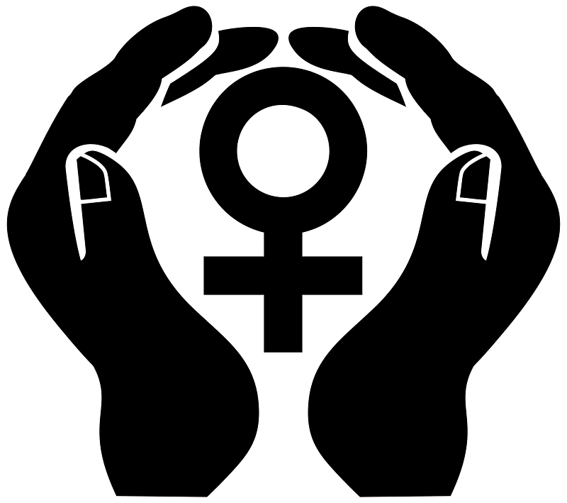 Palms holding female symbol