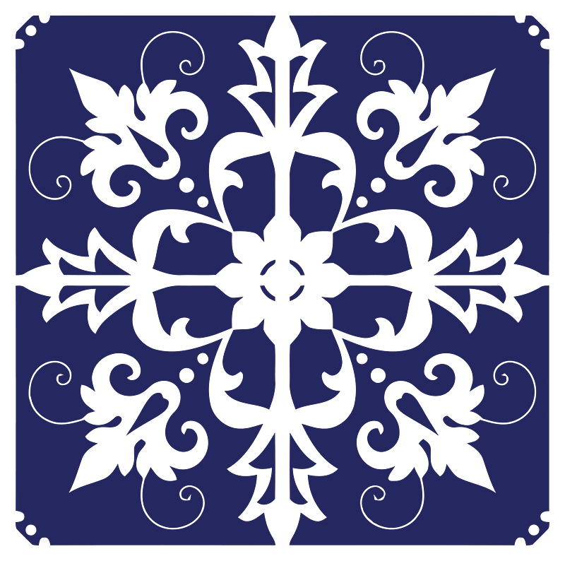 Decorative Ornamental Floral Tile