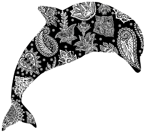 Floral Pattern Dolphin White