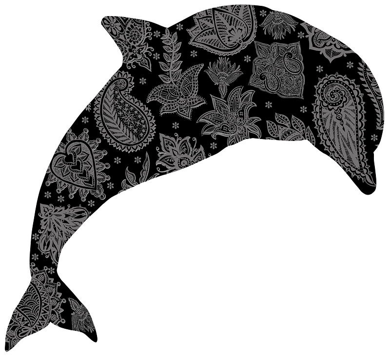 Floral Pattern Dolphin