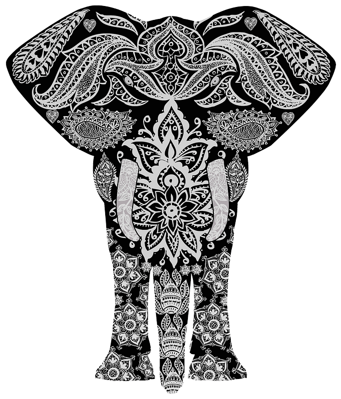 Floral Pattern Elephant 2