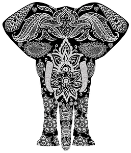 Floral Pattern Elephant 2