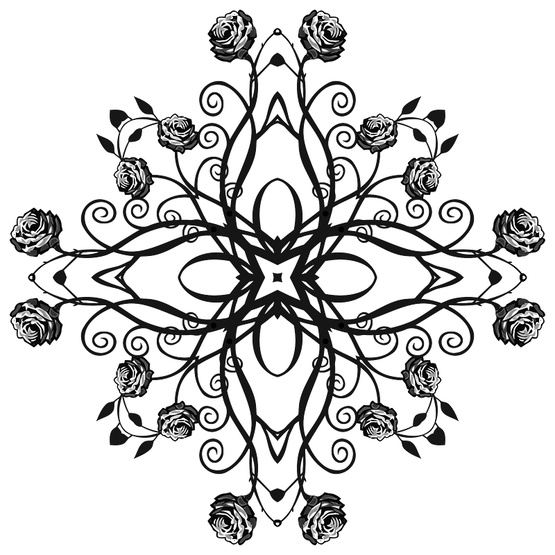Rose Floral Flourish Design 6
