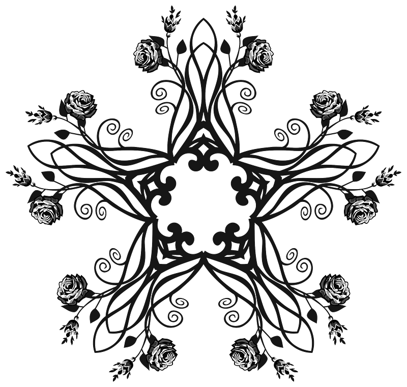 Rose Floral Flourish Design 9