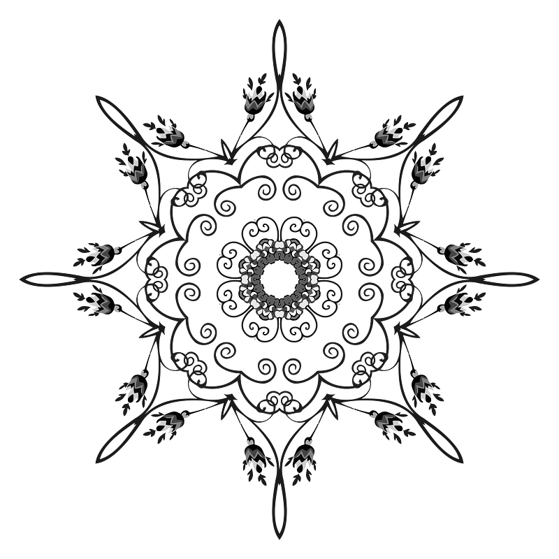 Rose Floral Flourish Design