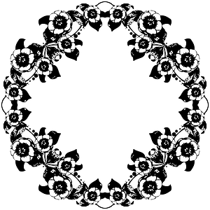 Vintage Black and White Floral Design