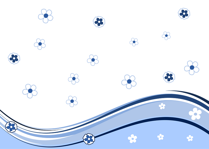 Floral Background Blue A6