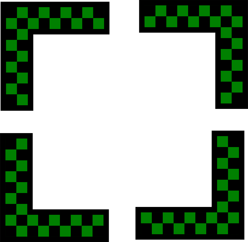 Corners Design -  Green Checked
