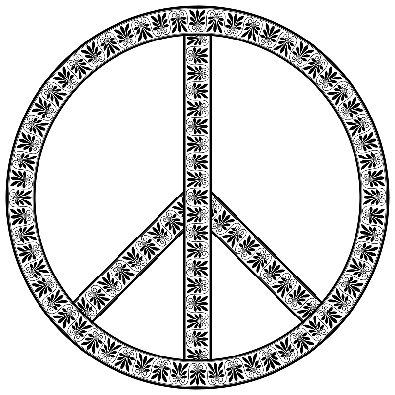 Decorative Flourish Peace Sign