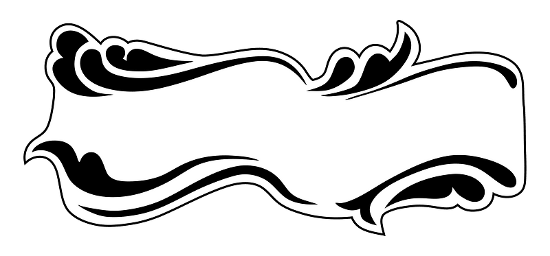 Flourish Sign Black and White