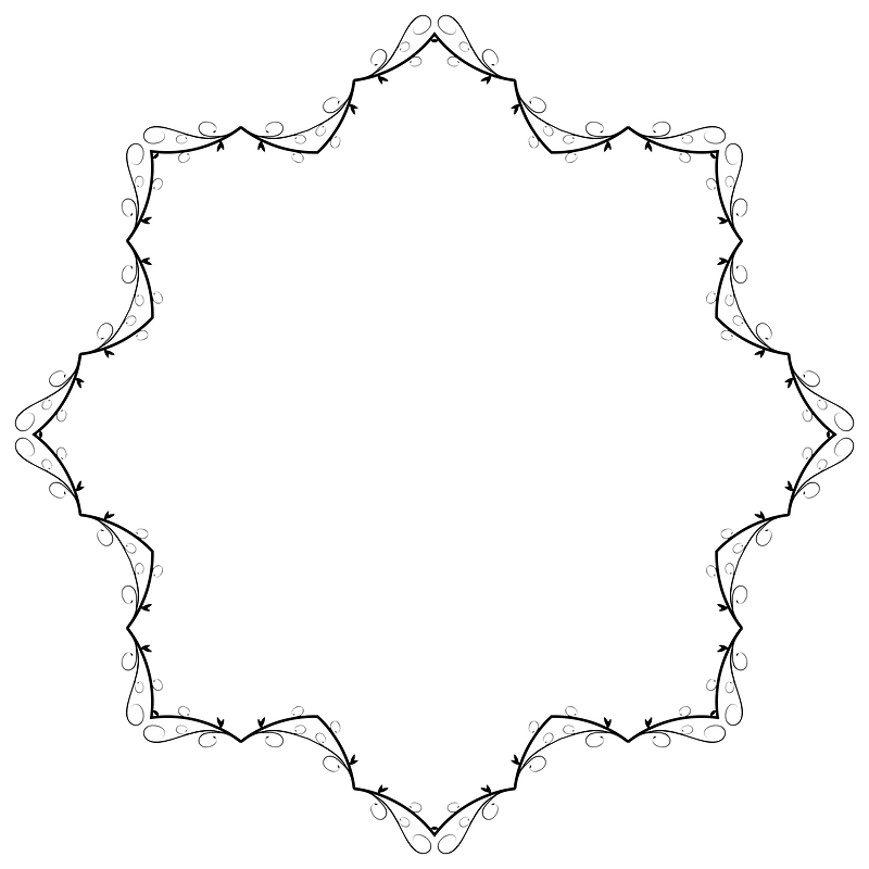 Line Art Flourish Banner Extrapolated 12