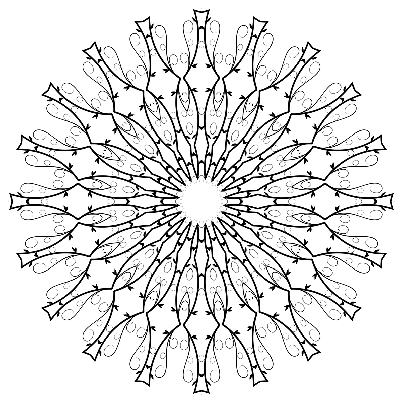 Line Art Flourish Banner Extrapolated 15