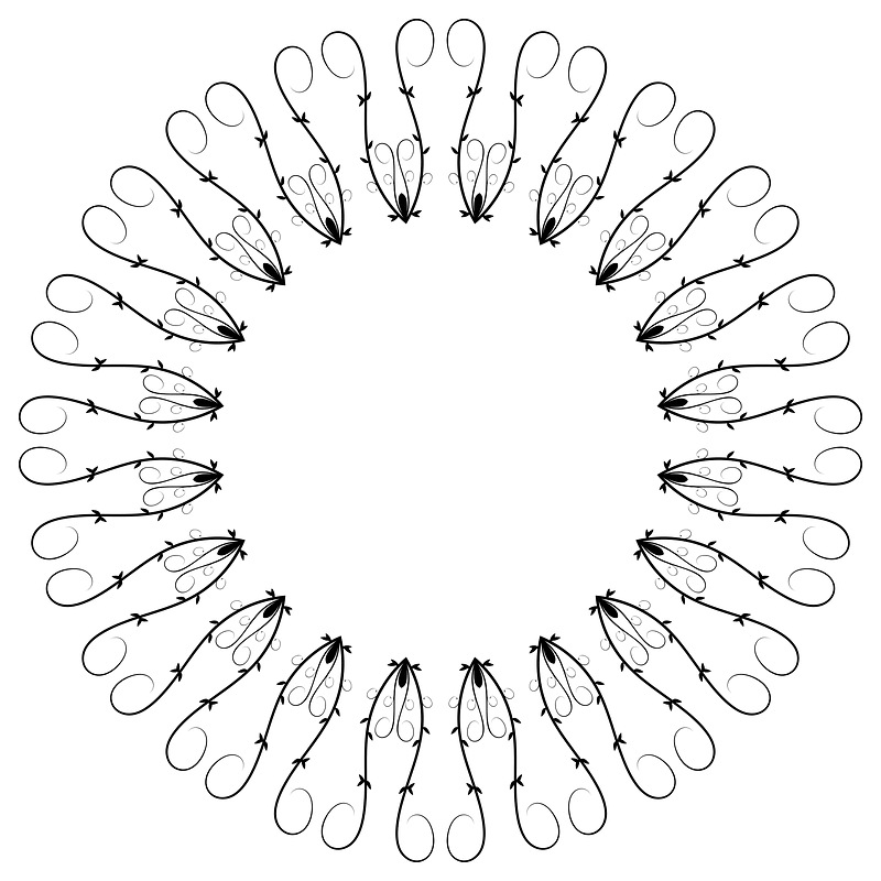 Line Art Flourish Banner Extrapolated 16