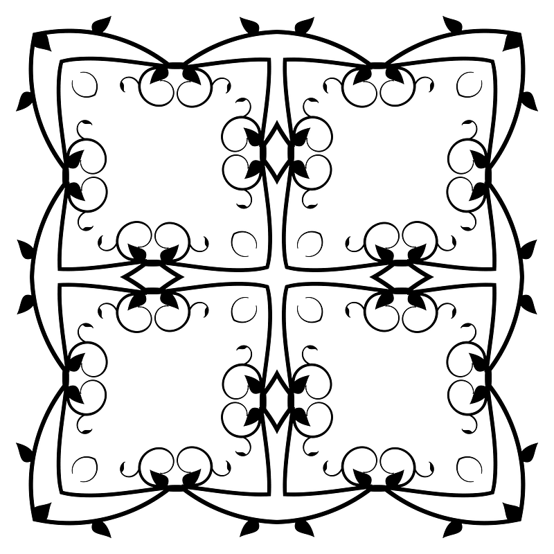 Line Art Flourish Banner Extrapolated 4