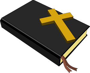 Closed Bible and Cross