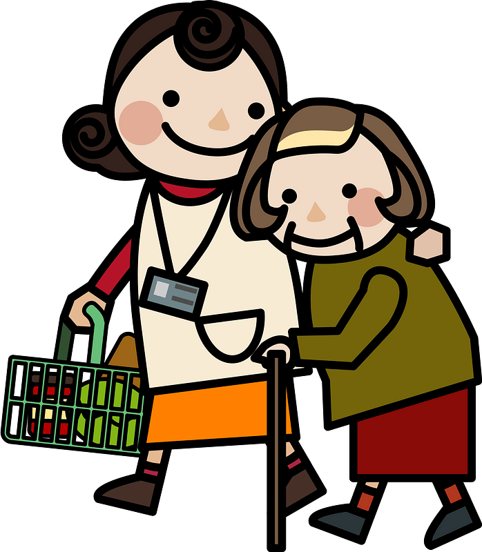 Volunteer Taking Senior Woman Shopping