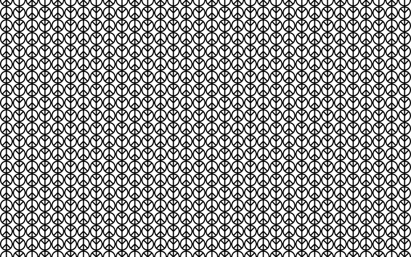Seamless Alternating Peace Sign Pattern