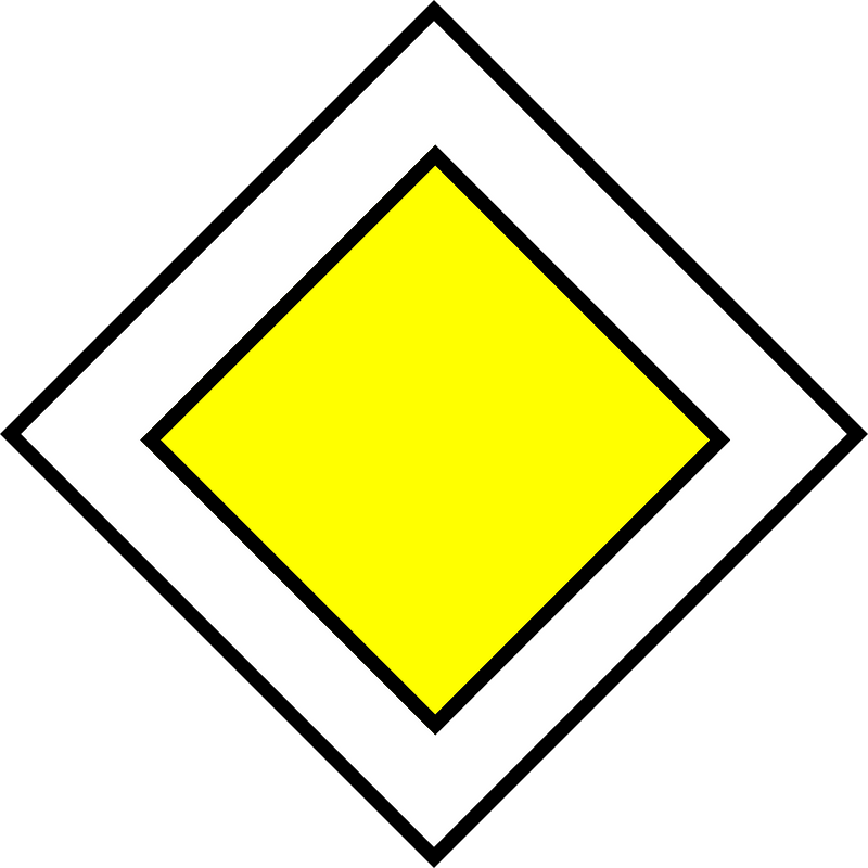 Priority Road Traffic Sign
