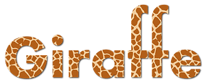 Giraffe Typography with Drop Shadow