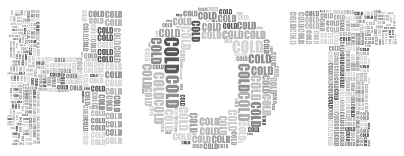 Hot and Cold Typography Grayscale