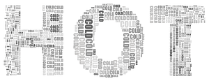 Hot and Cold Typography Grayscale