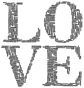 Love Word Cloud Typography Black